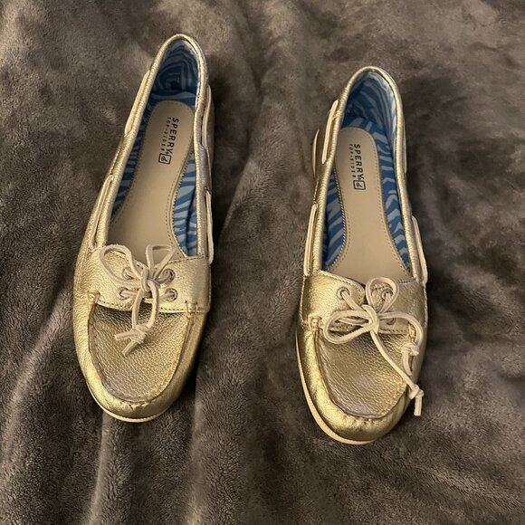 Sperry Top-Sider Size 9 Audrey Platinum Boat Shoes - like new - Picture 1 of 5